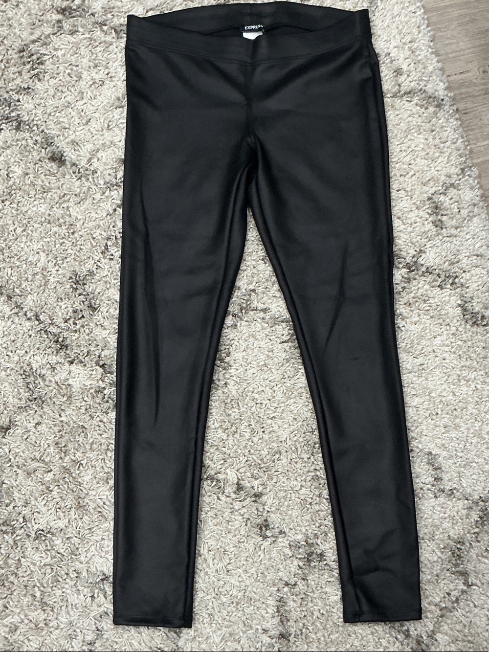 Black Faux Leather Woman’s Leggings from Express